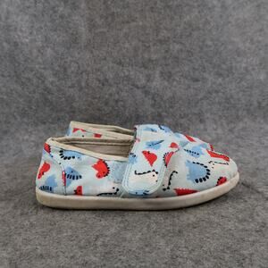 Casual Shoes Toddler Kids 10 Slip On Loafer Sneaker Dinosaur Blue Red Flats